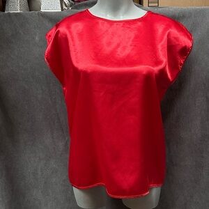 Vintage red SILK tunic top blouse shirt women’s